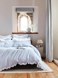 Christy Cotton Stripe Seersucker Duvet Cover Set, Blue