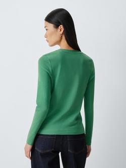 John Lewis Organic Cotton Long Sleeve Crew Neck T-Shirt - view 2, Green