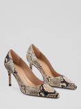 L.K.Bennett Floret Pointed Toe Court Shoes, Black/White