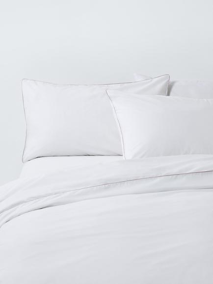 John Lewis 400 Thread Count Organic Cotton Piped Duvet Cover Set, Pink