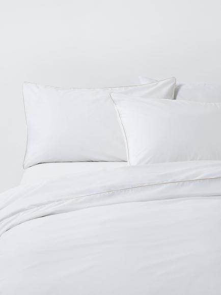 John Lewis 400 Thread Count Organic Cotton Piped Duvet Cover Set, Natural