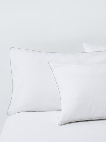 John Lewis 400 Thread Count Organic Cotton Piped Duvet Cover Set - view 2, Natural