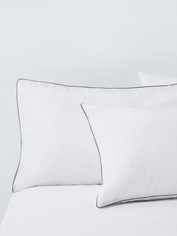 John Lewis 400 Thread Count Organic Cotton Piped Duvet Cover Set - view 2, Steel