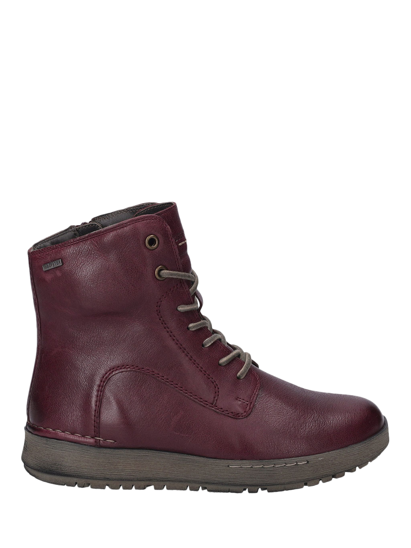 Product image 2 of 5, which shows Josef Seibel Anna 51 Leather Ankle Boots, Plum, 3