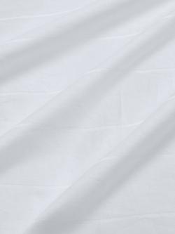 John Lewis Satin Stripe Organic Cotton Sateen 400 Thread Count Fitted Sheet, White - view 2, White