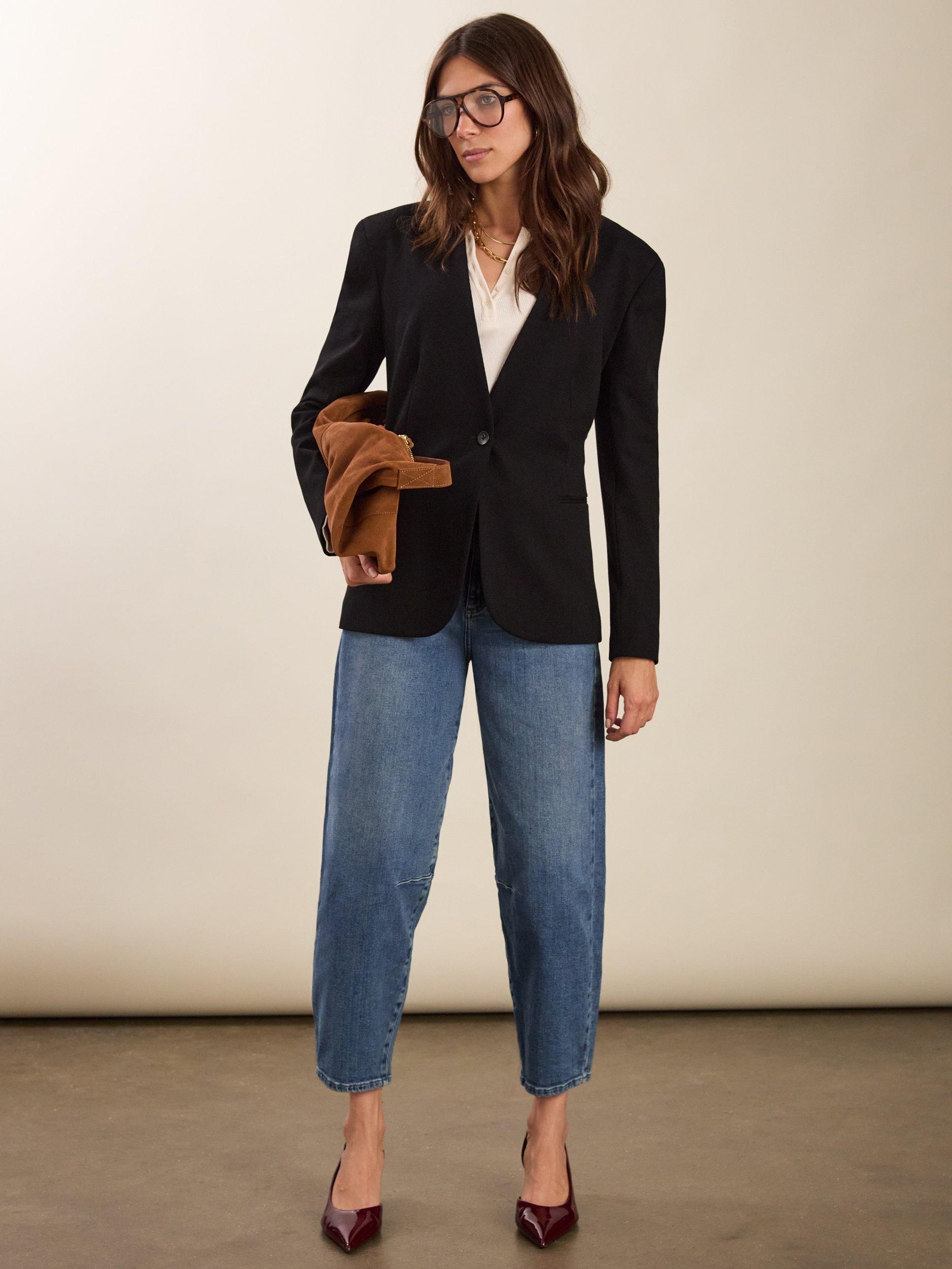 Product image 2 of 7, which shows Baukjen Yolanda Ponte Blazer, Caviar Black, 10