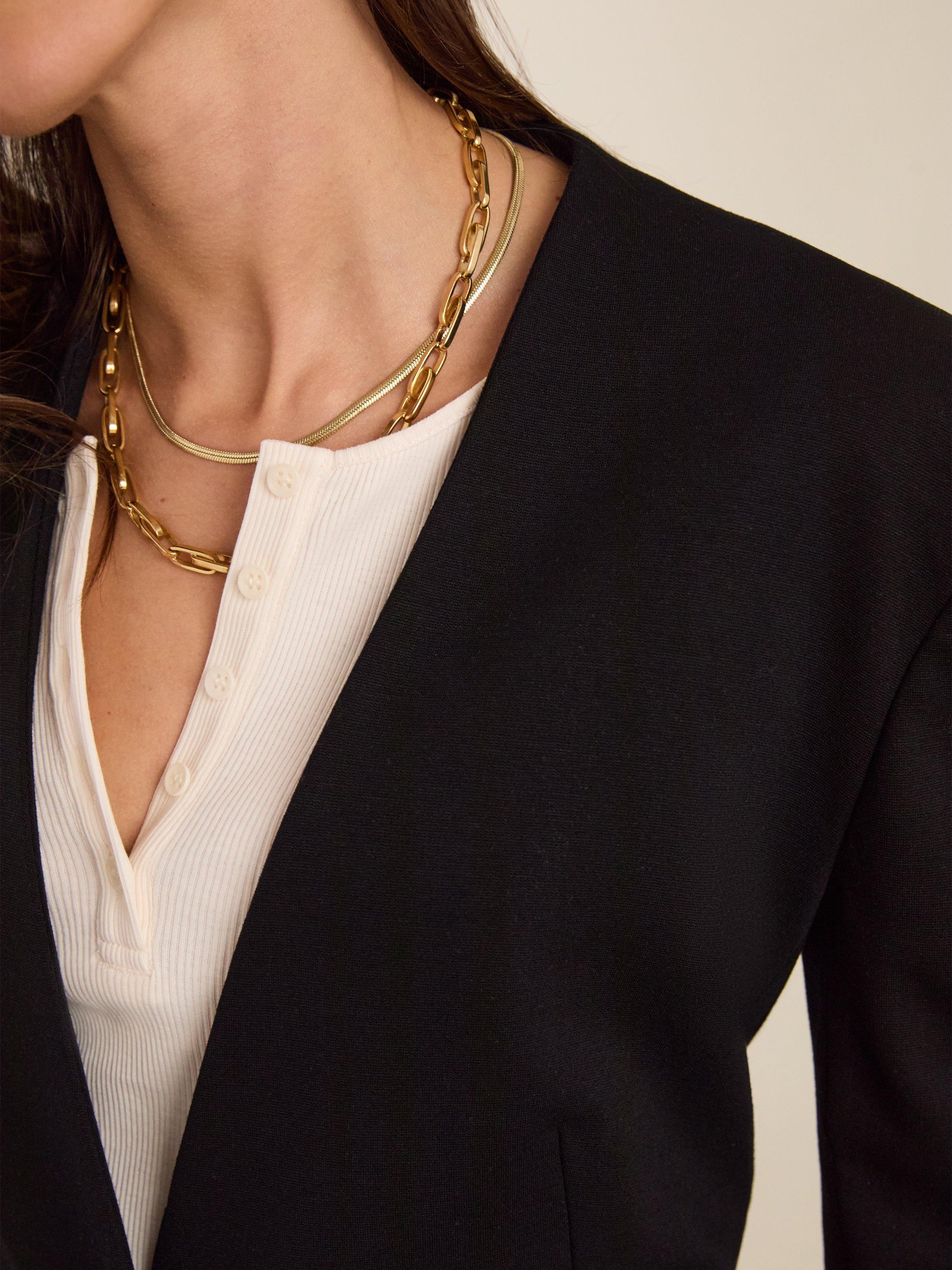 Product image 4 of 7, which shows Baukjen Yolanda Ponte Blazer, Caviar Black, 10