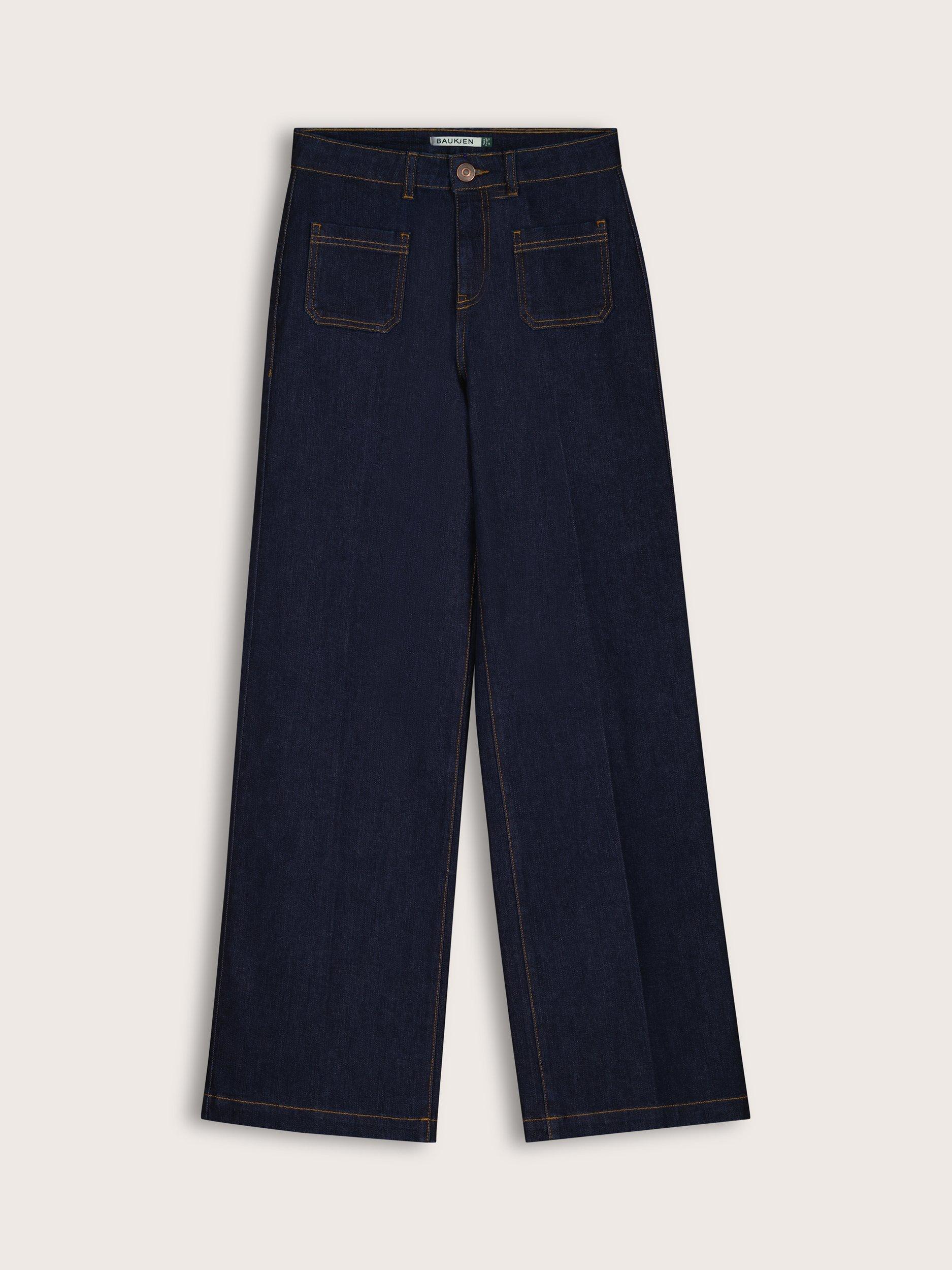 Product image 4 of 8, which shows Baukjen Robyn Stretch Wide Leg Jeans, Dark Blue, 10