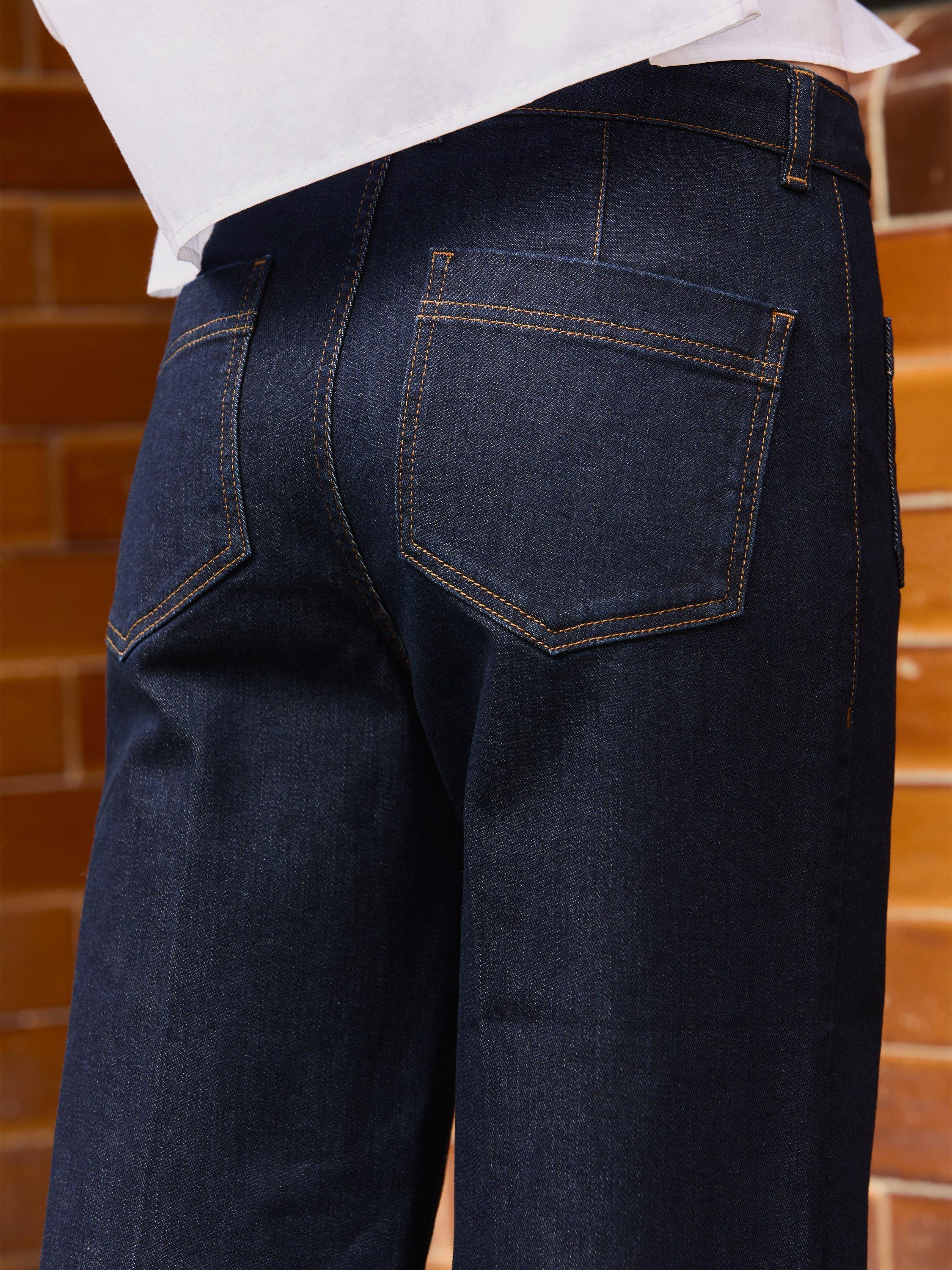 Product image 7 of 8, which shows Baukjen Robyn Stretch Wide Leg Jeans, Dark Blue, 10