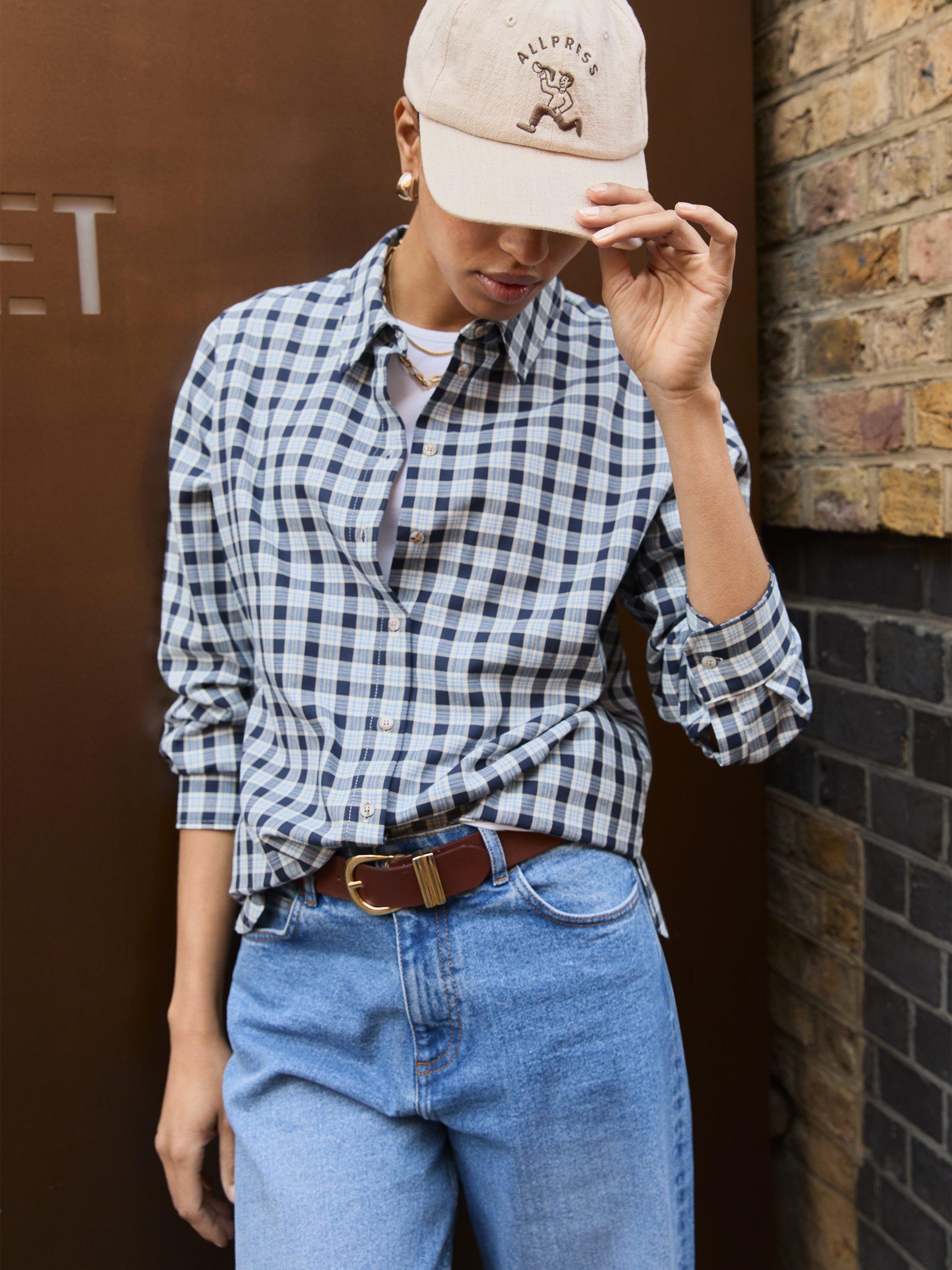 Product image 1 of 7, which shows Baukjen Graca Check Shirt, Blue/Multi, 8