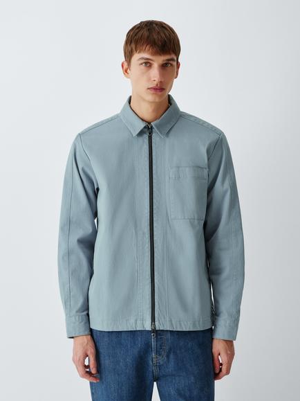 Kin Sleeve Panel Cotton Blend Overshirt, Tradewinds, Tradewinds