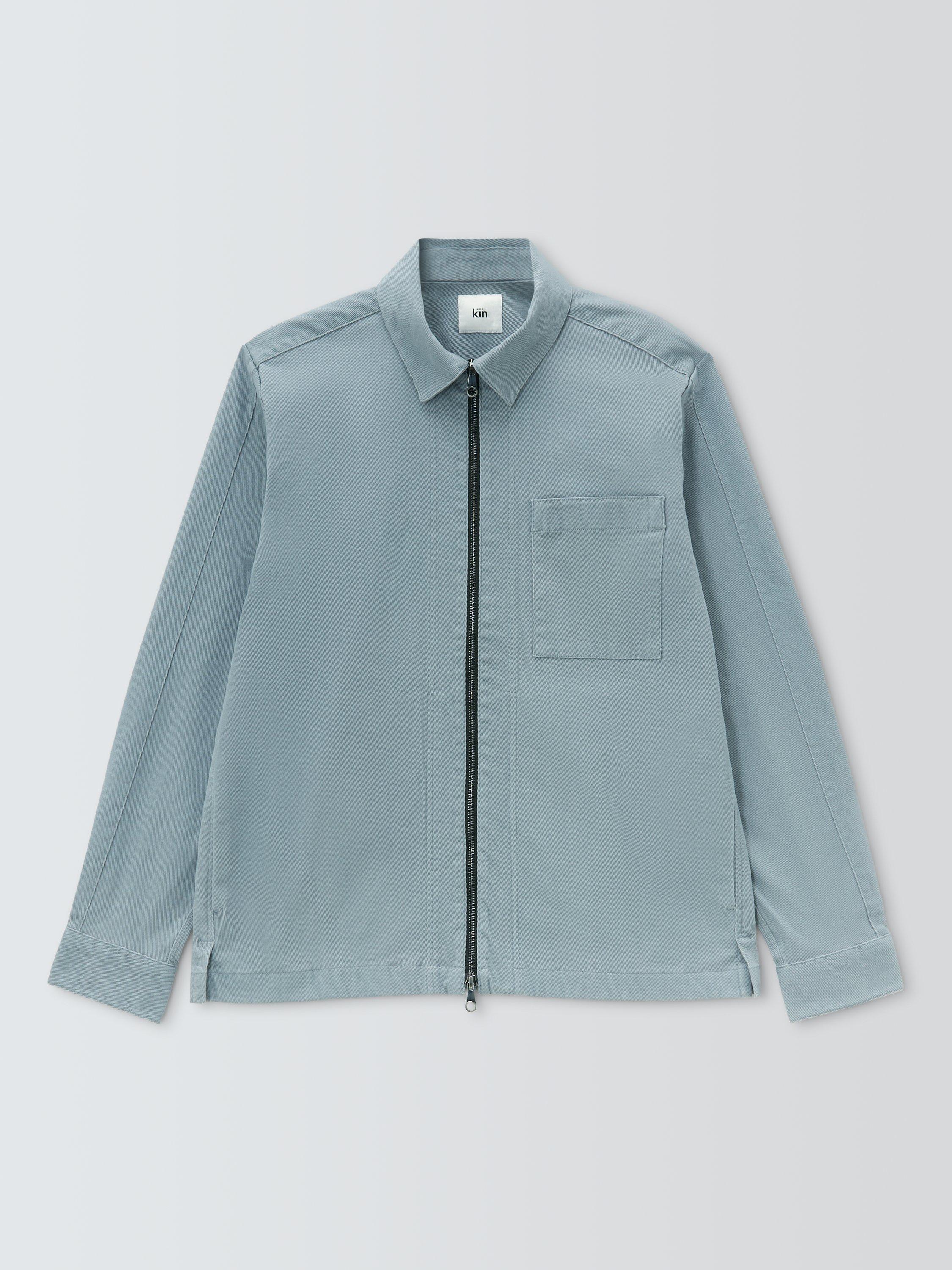 Product image 1 of 1, which shows Kin Sleeve Panel Cotton Blend Overshirt, Tradewinds, S