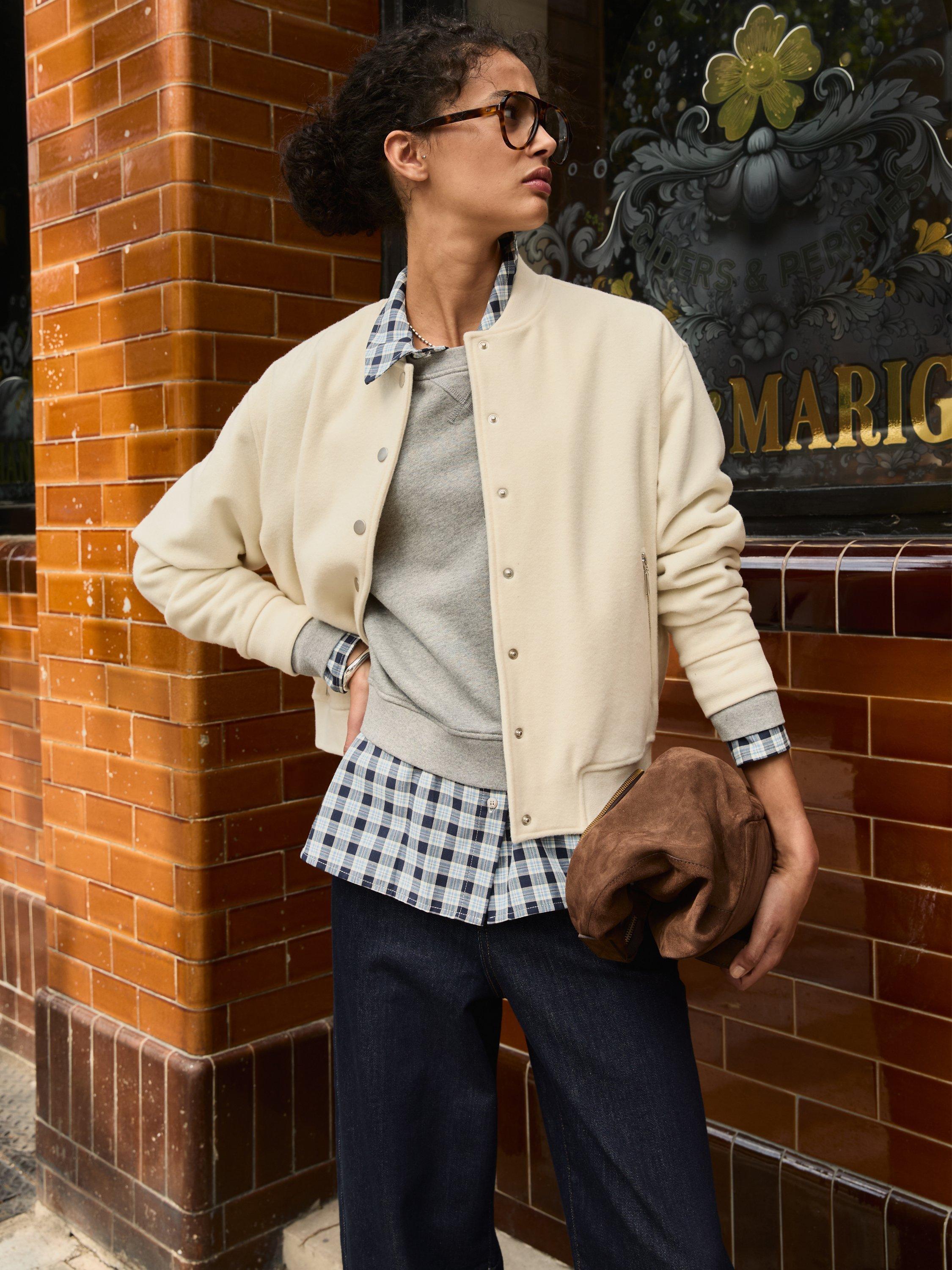 Product image 5 of 5, which shows Baukjen Blake Cropped Sweatshirt, Grey Marl, 8