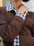 Baukjen Ellison Contrast Collar Polo Top, Dark Chocolate