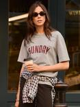Baukjen Kit Sunday Graphic T-Shirt, Grey Marl