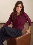 Baukjen Spenser Relaxed Boat Neck Top, Burgundy