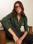Baukjen Zip Collar Pure Organic Cotton Top, Deep Khaki