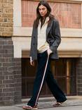 Baukjen Kerry Side Stripe Trousers, Navy/Cream