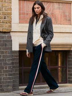 Baukjen Kerry Side Stripe Trousers, Navy/Cream, Navy/Cream