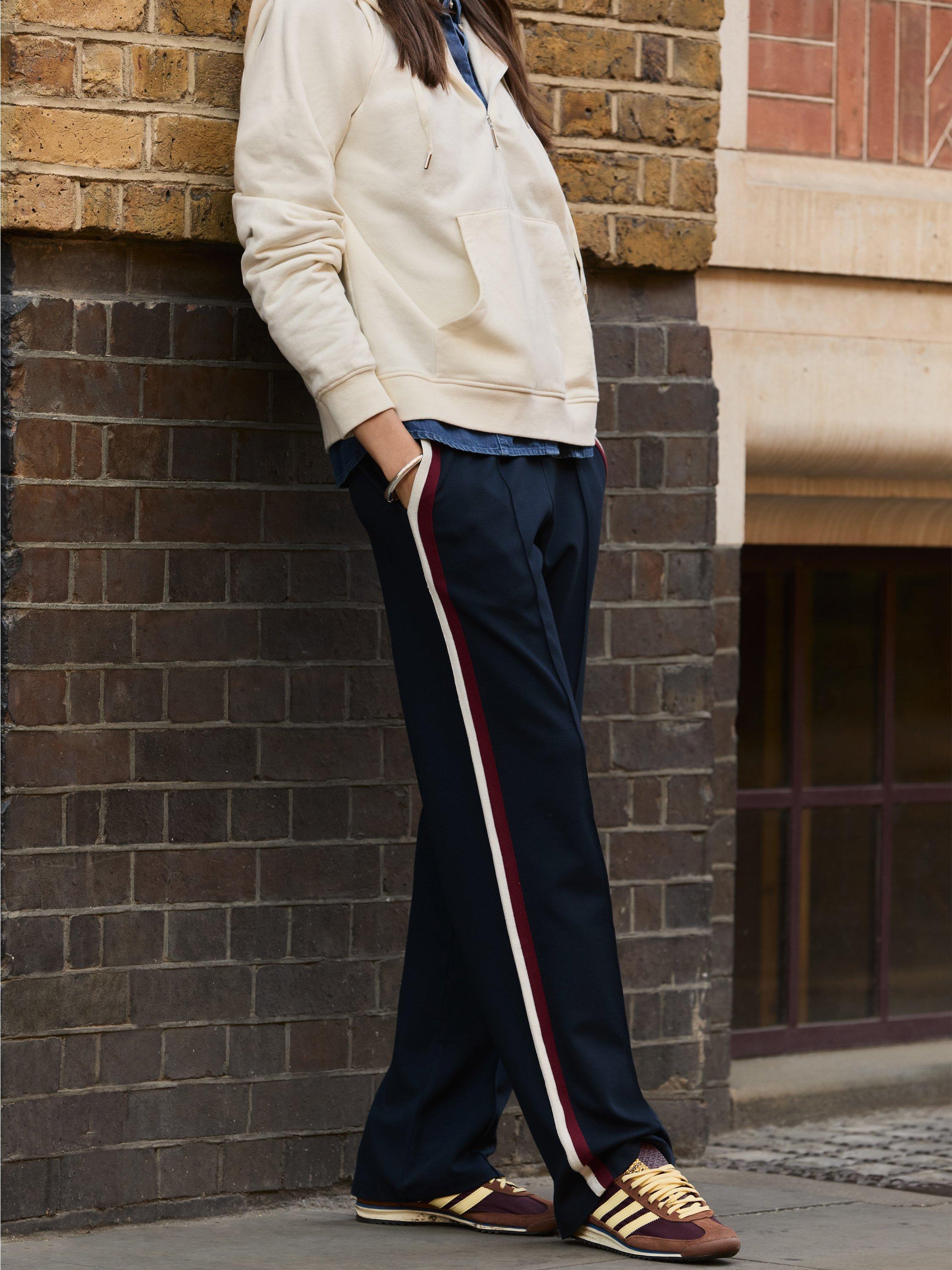 Product image 4 of 4, which shows Baukjen Kerry Side Stripe Trousers, Navy/Cream, 10