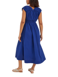 Accessorize Sleeveless Ruched Midi Dress, Blue