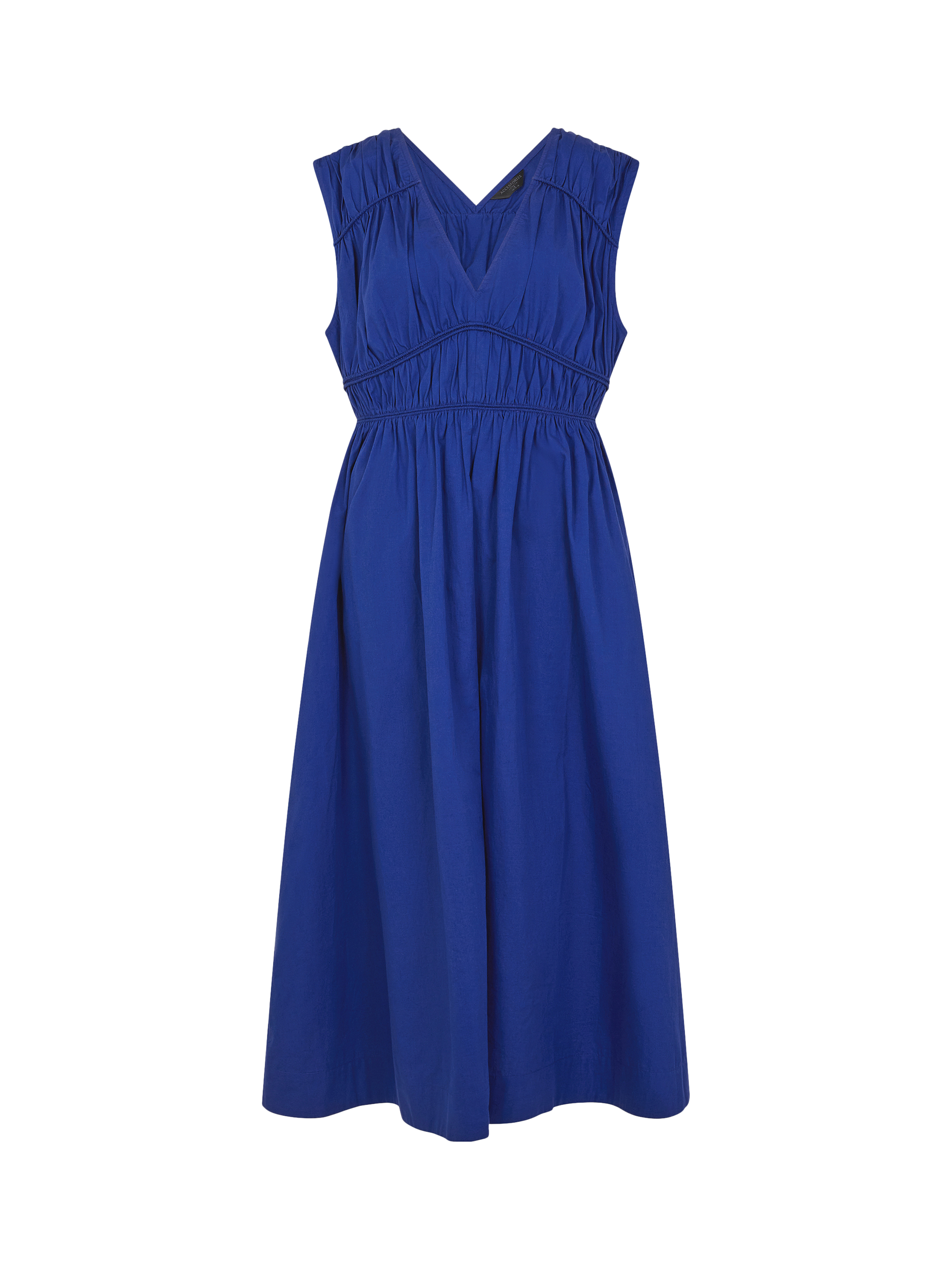 Product image 3 of 4, which shows Accessorize Sleeveless Ruched Midi Dress, Blue, M