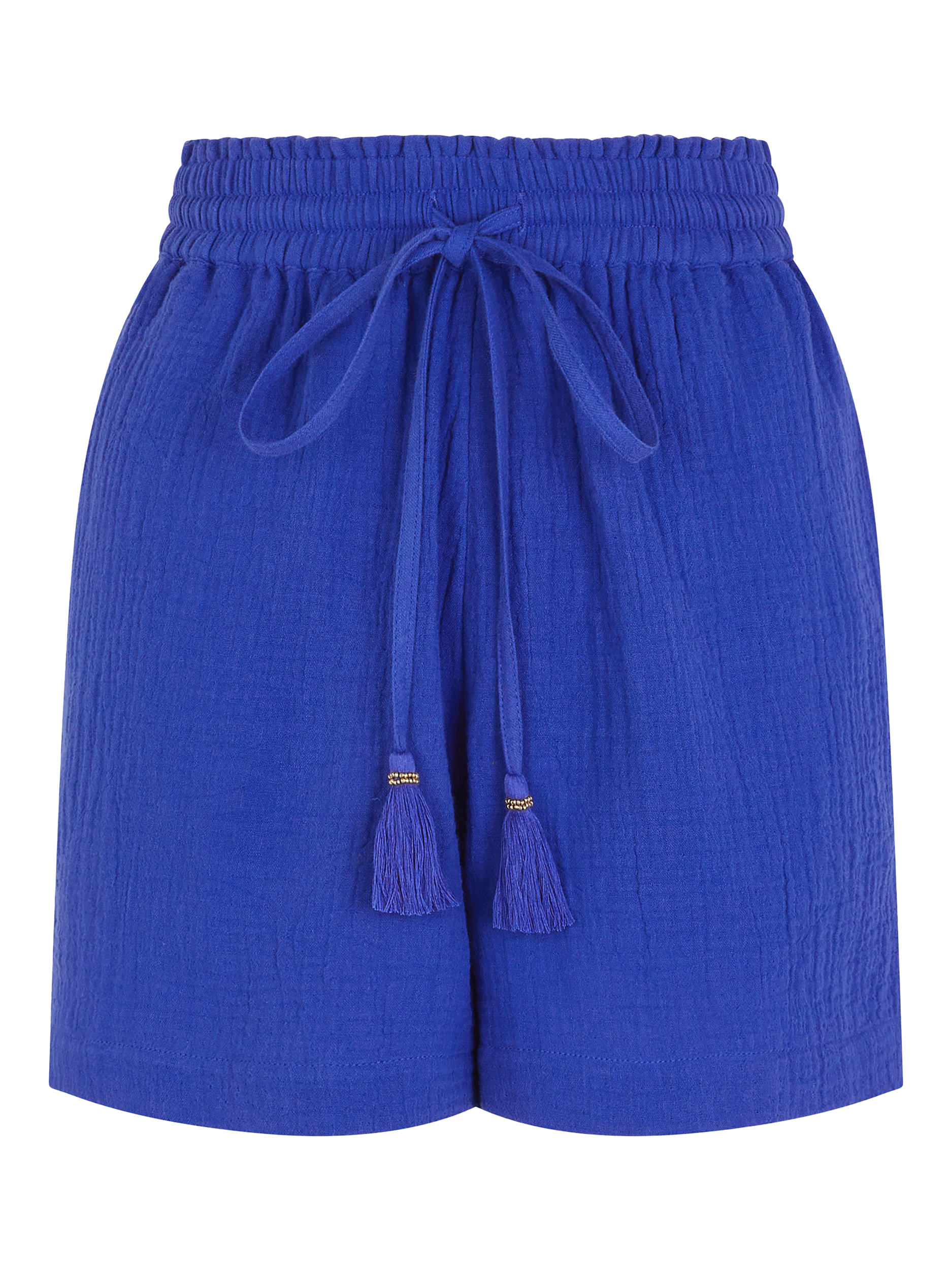 Product image 3 of 4, which shows Accessorize High Waist Beach Shorts, Cobalt, XS