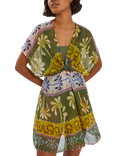 Accessorize Palm Print Mini Kaftan, Khaki