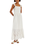 Accessorize Frilly Broderie Maxi Dress, Ivory