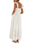 Accessorize Frilly Broderie Maxi Dress, Ivory