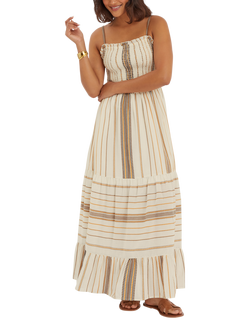 Accessorize Stripe Strappy Maxi Dress, Multi, Multi