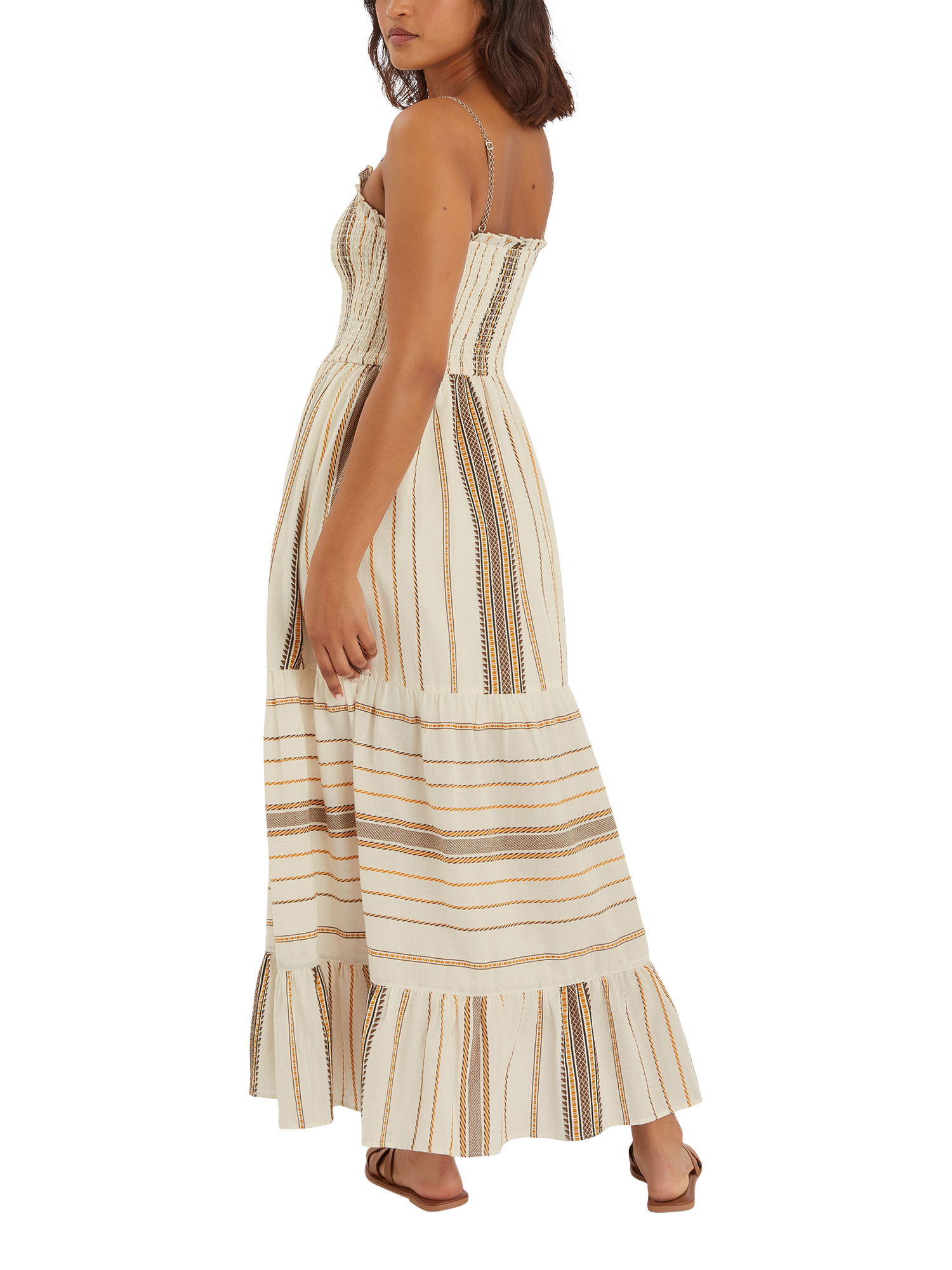 Product image 2 of 4, which shows Accessorize Stripe Strappy Maxi Dress, Multi, S