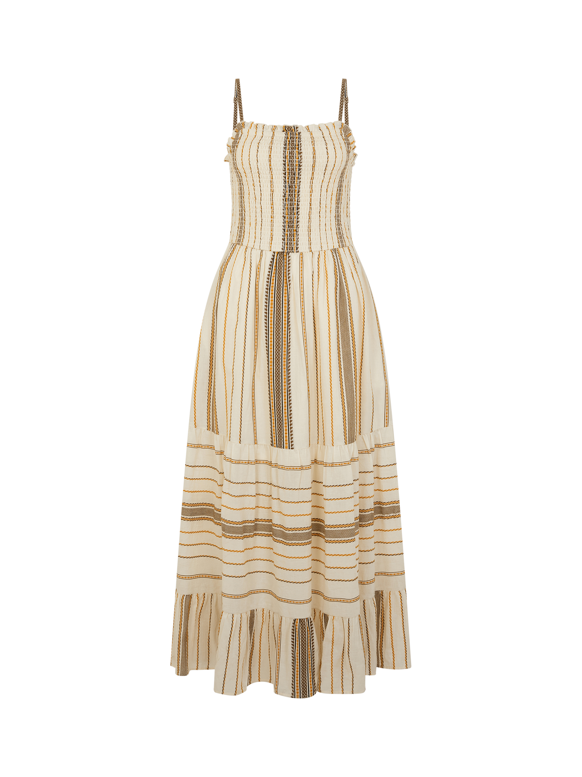 Product image 3 of 4, which shows Accessorize Stripe Strappy Maxi Dress, Multi, S