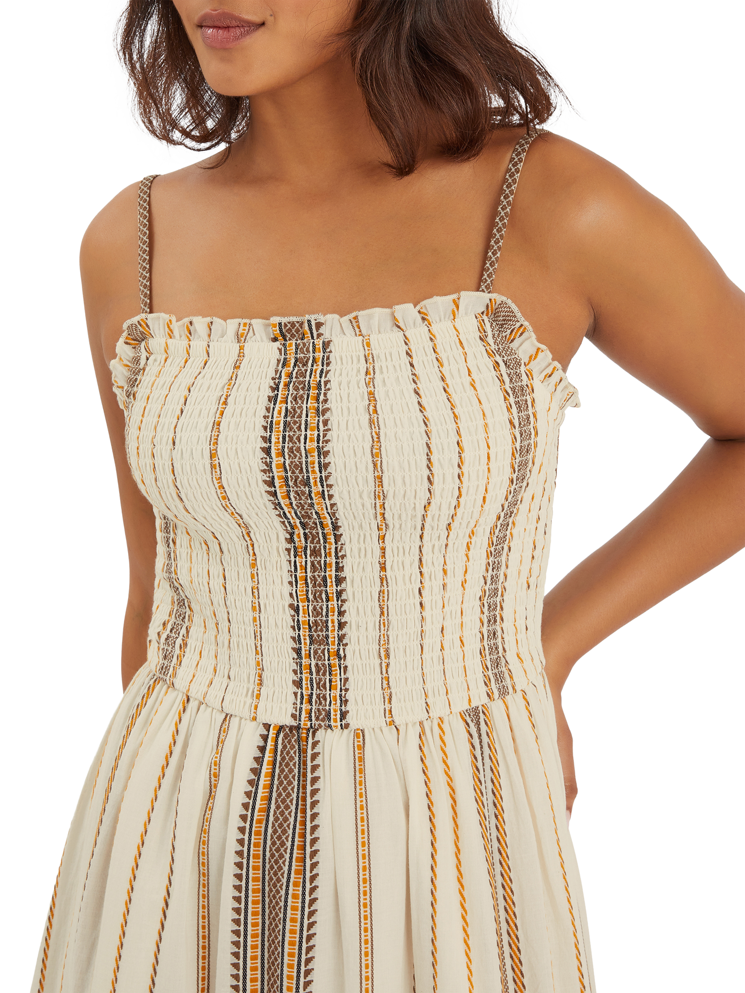 Product image 4 of 4, which shows Accessorize Stripe Strappy Maxi Dress, Multi, S