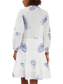 Accessorize Embroidered Long Sleeve Mini Dress, Ivory - view 2, Ivory