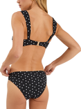 Accessorize Polka Dot Bandeau Bikini Top, Black/White