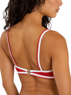 Accessorize Blanket Stitch Bikini Top, Red - view 2, Red