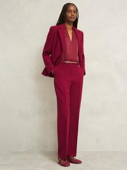 Hobbs Daphne Buckle Leather Belt, Beryl Red - view 2, Beryl Red