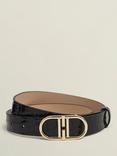 Hobbs Kiera Croc Leather Belt, Black