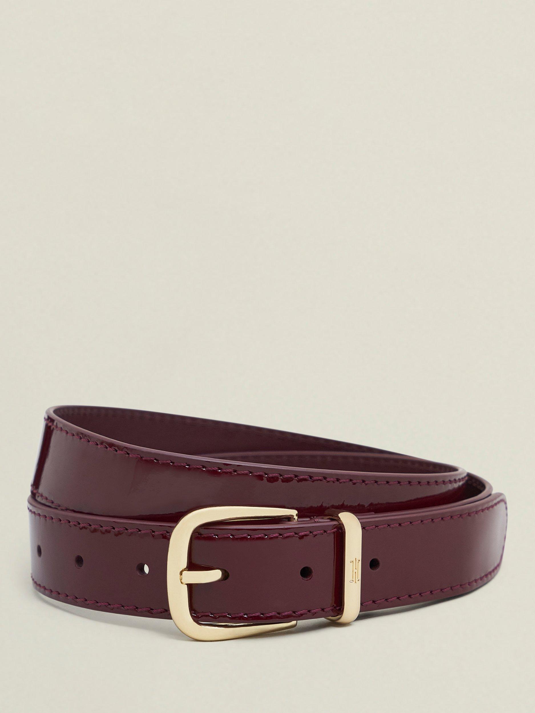 Product image 1 of 4, which shows Hobbs Nima Insignia Patent Leather Belt, Red, L
