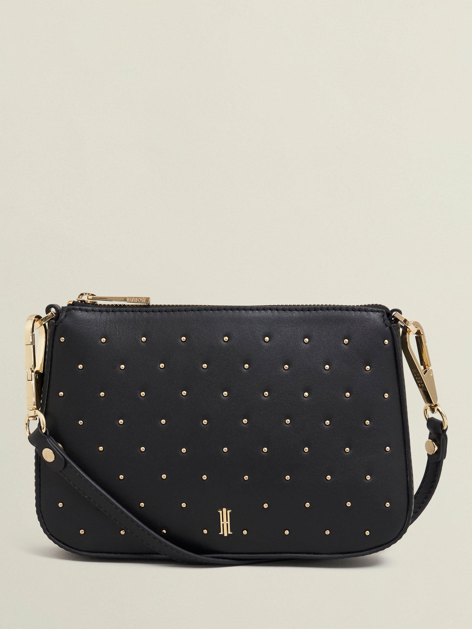 Product image 1 of 4, which shows Hobbs Briella Stud Leather Bag, Black