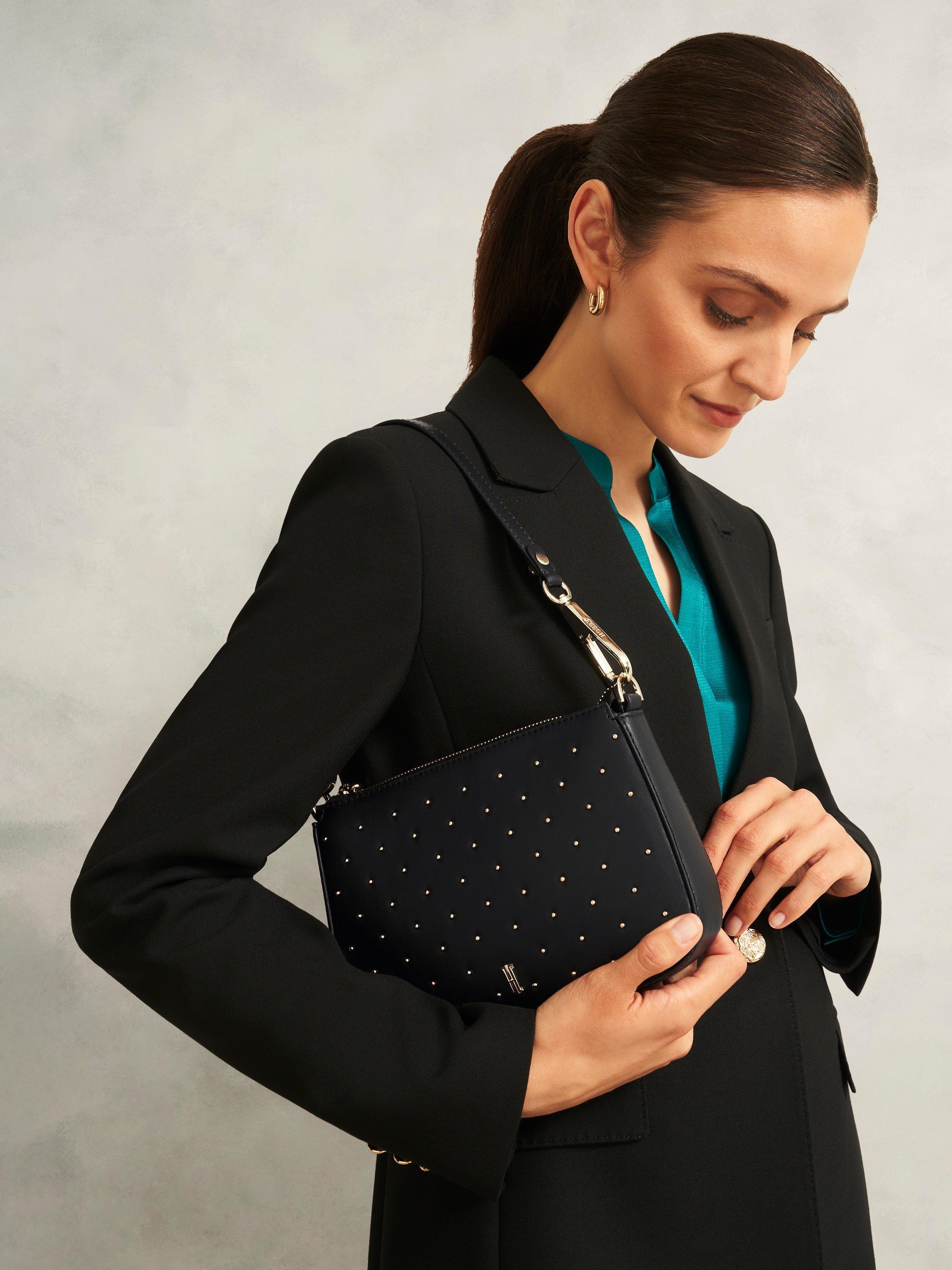 Product image 3 of 4, which shows Hobbs Briella Stud Leather Bag, Black