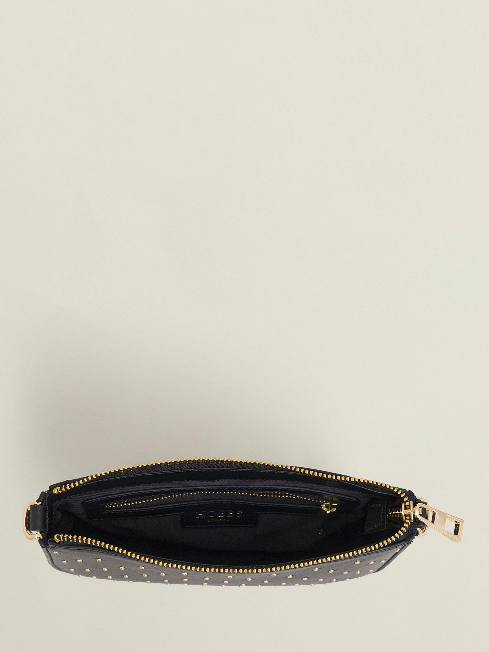 Product image 4 of 4, which shows Hobbs Briella Stud Leather Bag, Black