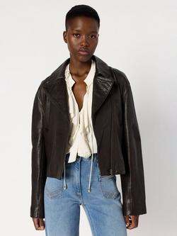 Gerard Darel Nina Leather Jacket, Cinnamon