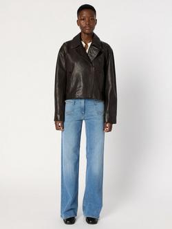 Gerard Darel Nina Leather Jacket - view 2, Cinnamon
