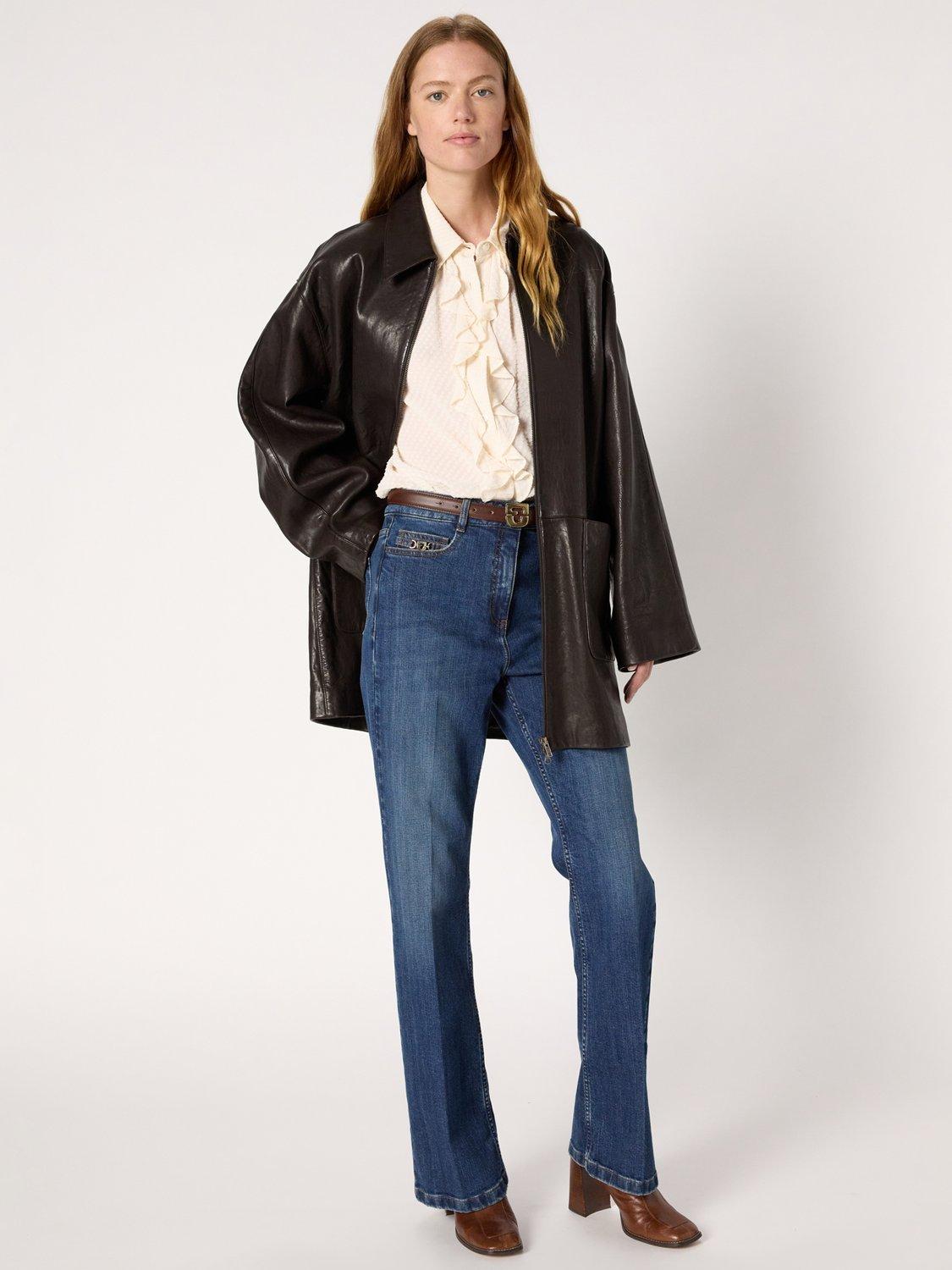 Product image 4 of 5, which shows Gerard Darel Margo Leather Coat, Cinnamon, 10