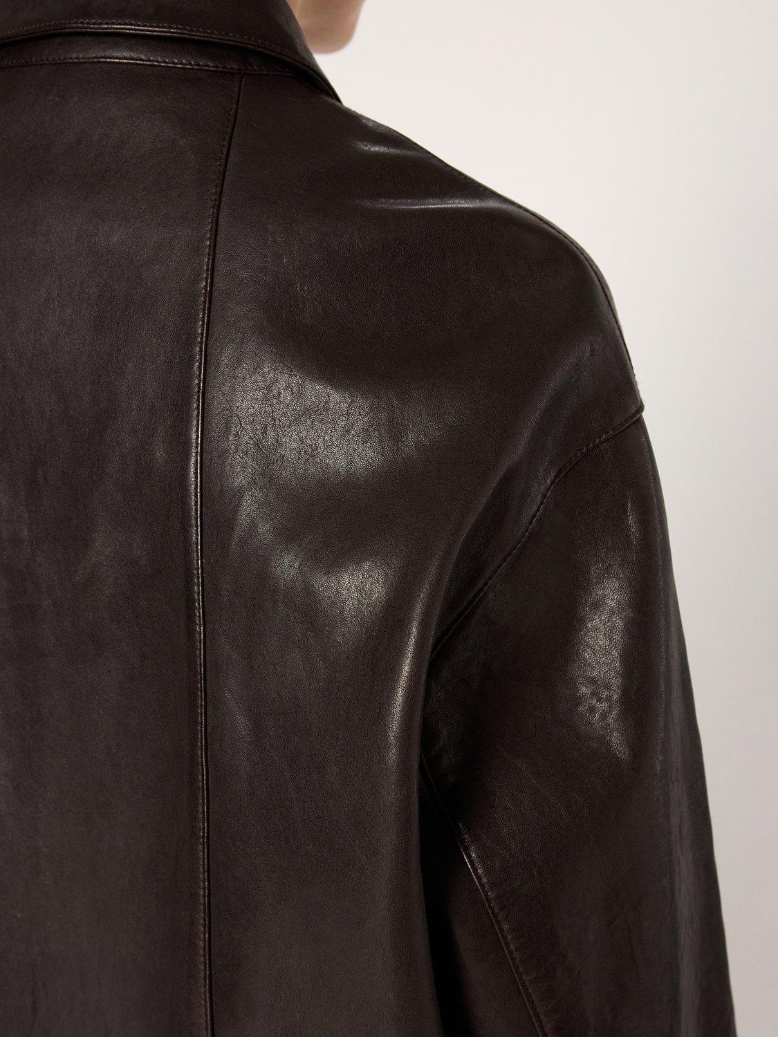 Product image 5 of 5, which shows Gerard Darel Margo Leather Coat, Cinnamon, 10