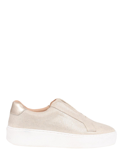 Jones Bootmaker Fernanda 2 Leather Slip-On Trainers, Champagne Gold