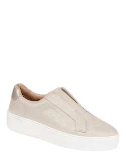 Jones Bootmaker Fernanda 2 Leather Slip-On Trainers - view 2, Champagne Gold