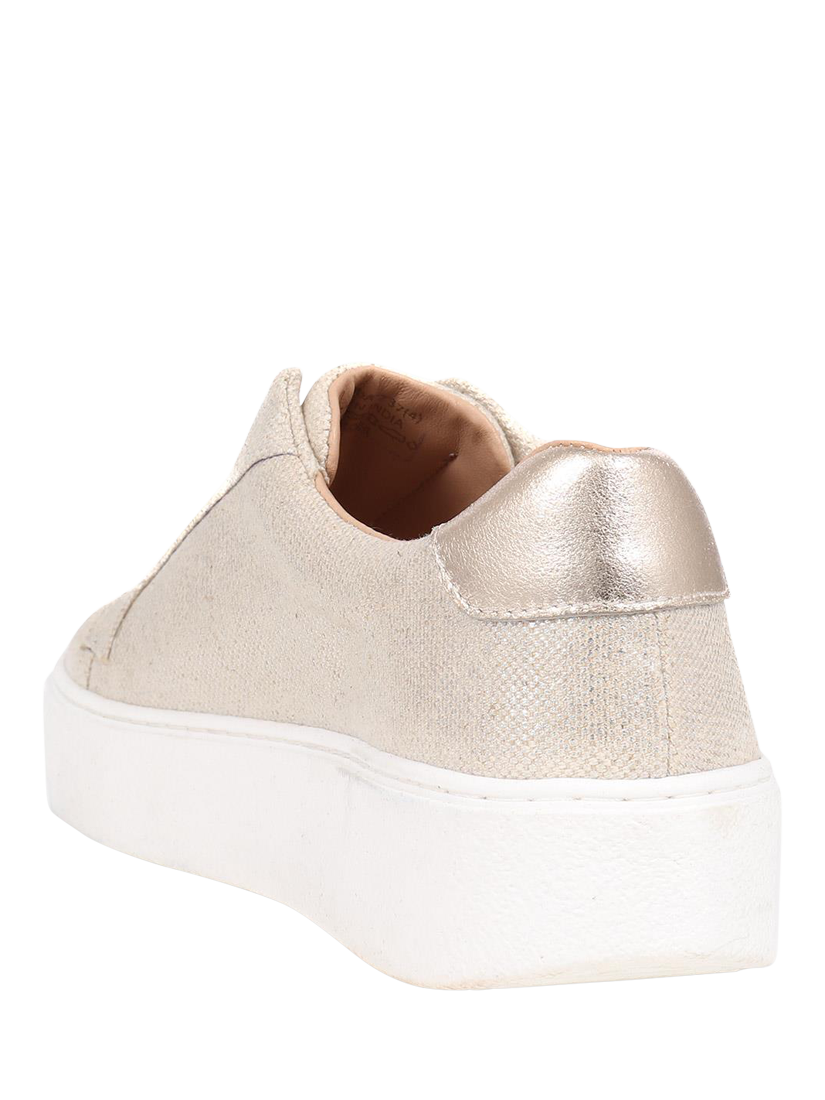 Product image 3 of 5, which shows Jones Bootmaker Fernanda2 Leather Slip On Trainers, Champagne Gold, 3